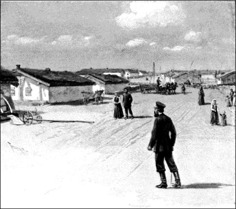 "Sketch of Doukhobors in Gorelovka, Russia, 1893" picture by H.F.B. Lynch