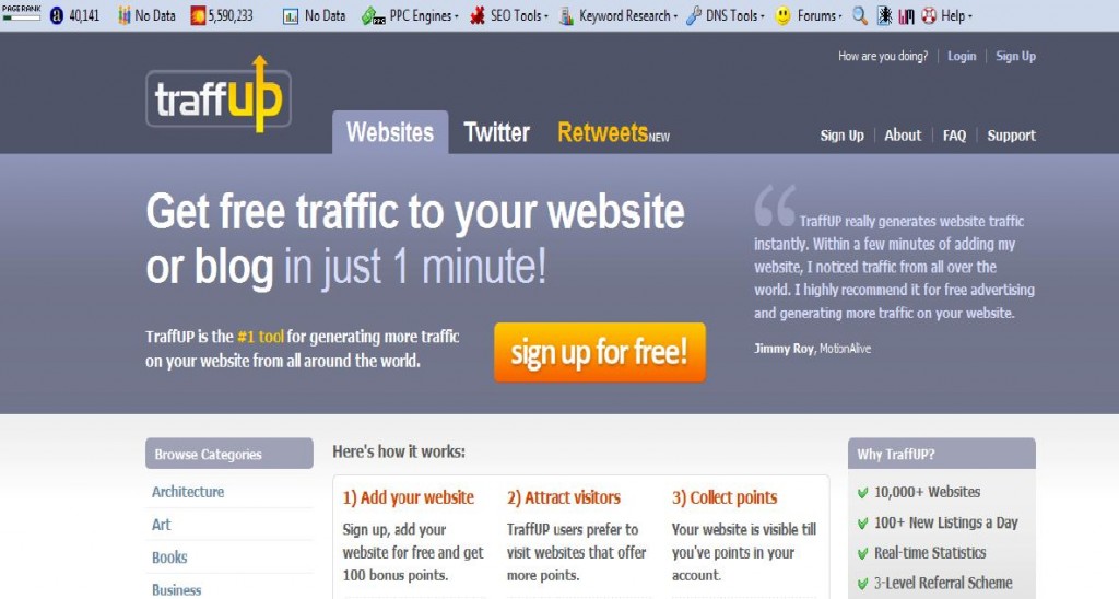 "TraffUP Home Page Screenshot" by Mike DeHaan