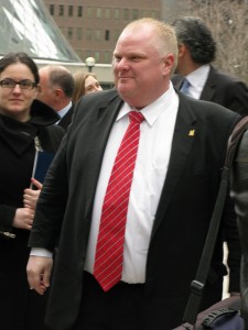 "Mayor Rob Ford in David Pecaut Square, Toronto" image by West Annex News.