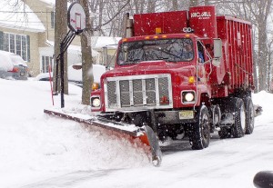 "Red Snow Plow Plowing Snow" by ww3billard