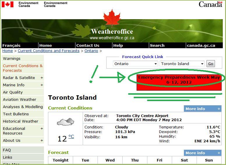 Environment Canada with Red Banner Link