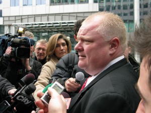 "Mayor Rob Ford Outdoors at David Pecaut Square, Toronto" by West Annex News