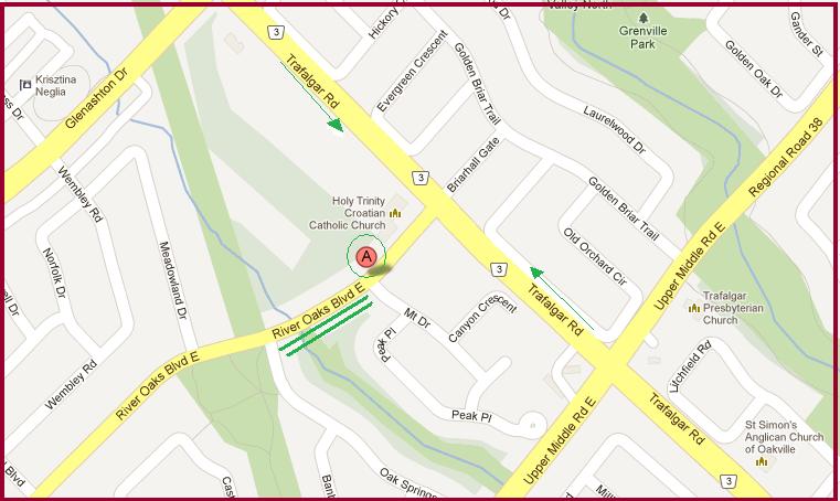 "Map for St. Joseph Ukrainian Catholic Church in Oakville"