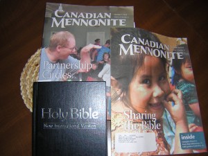 "Bible and Canadian Mennonite Magazines" image by Mike DeHaan