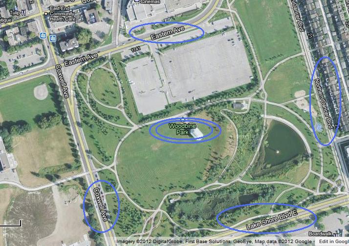 "Map of Woodbine Park, Toronto" by Mike DeHaan