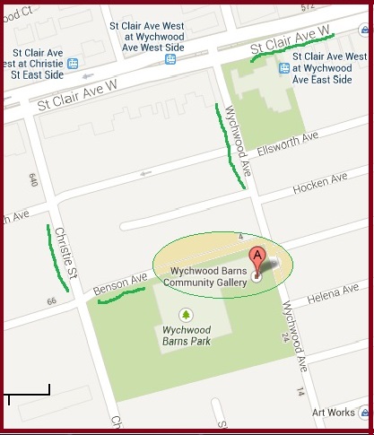 "Map for Wychwood Barns in Toronto" image by Mike DeHaan from Google Maps