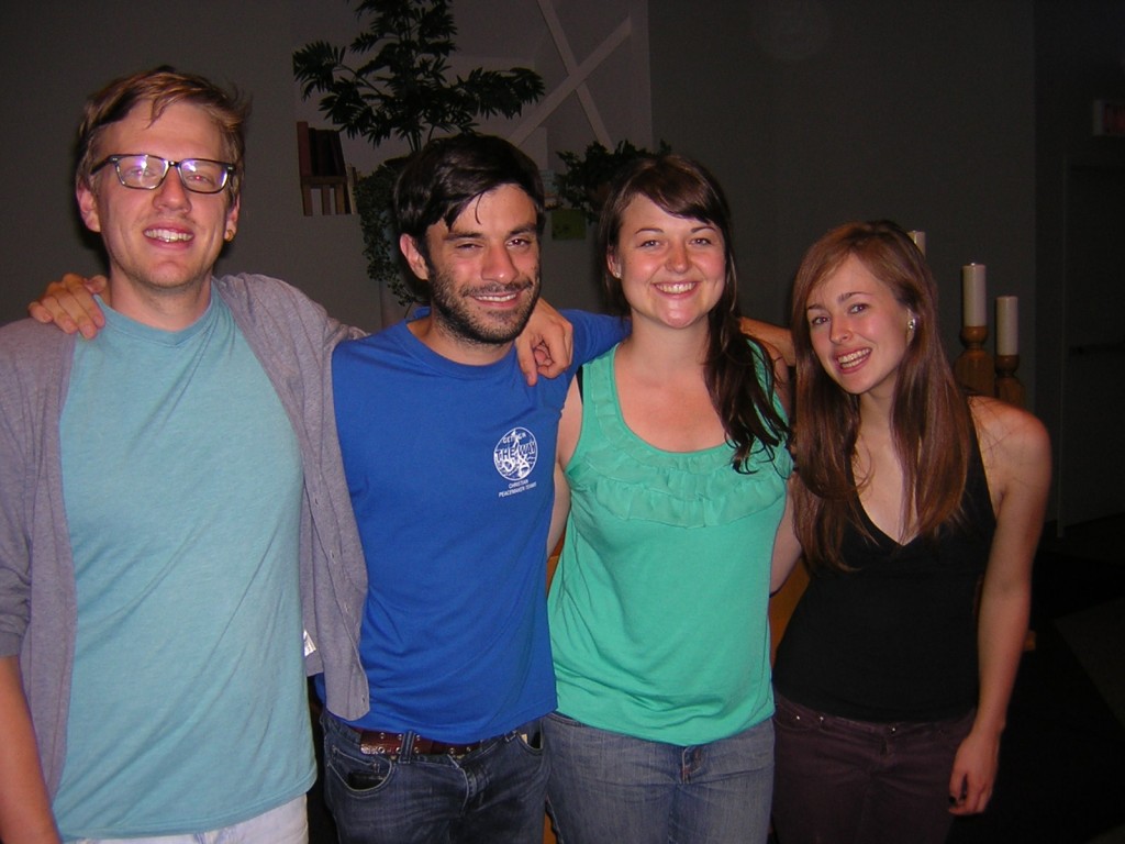 Some members of Theatre of the Beat after a Rehearsal at Toronto United Mennonite Church.