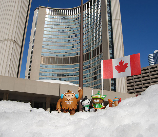 "Mascots at Toronto City Hall in Winter of 2010" image by happyworker