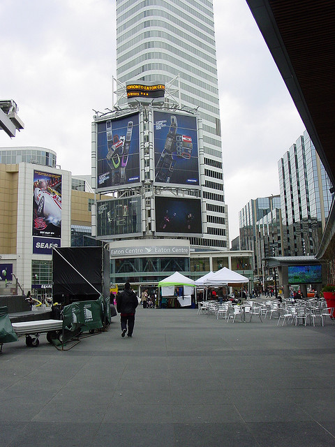"Yonge Dundas Square in repose" by nicblockley