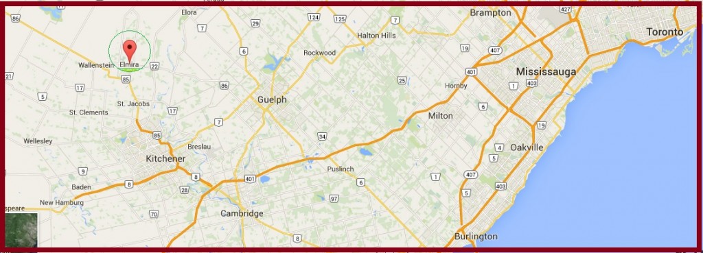 "Map to Elmira Ontario" image by Mike DeHaan via Google Maps