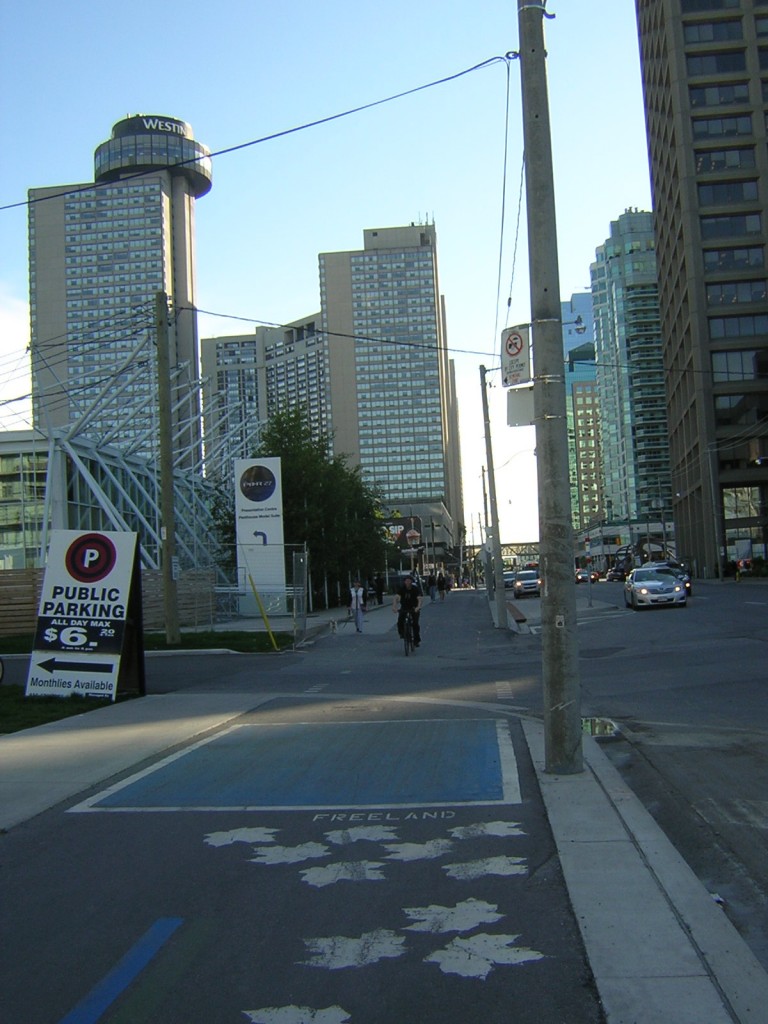 "Blue Intersection Warning on the Martin Goodman Trail on Queens Quay" image (c) by Mike DeHaan