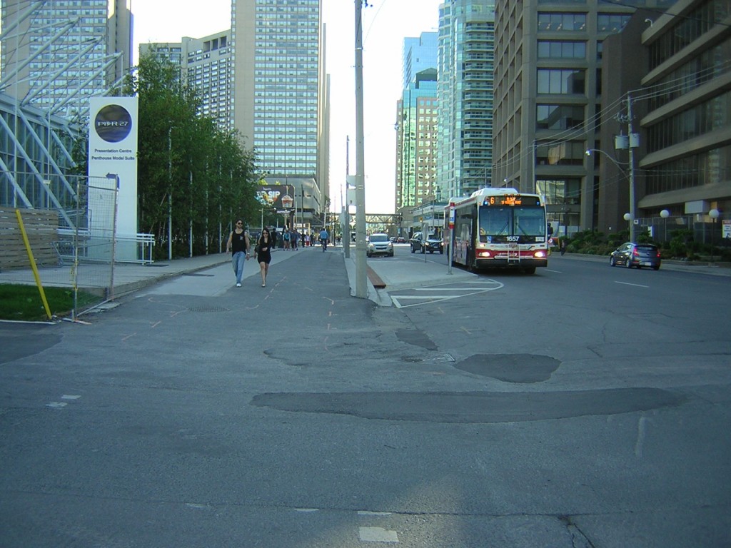 "Pedestrians off the sidewalk and on the Martin Goodman Trail bike path" image (c) by Mike DeHaan