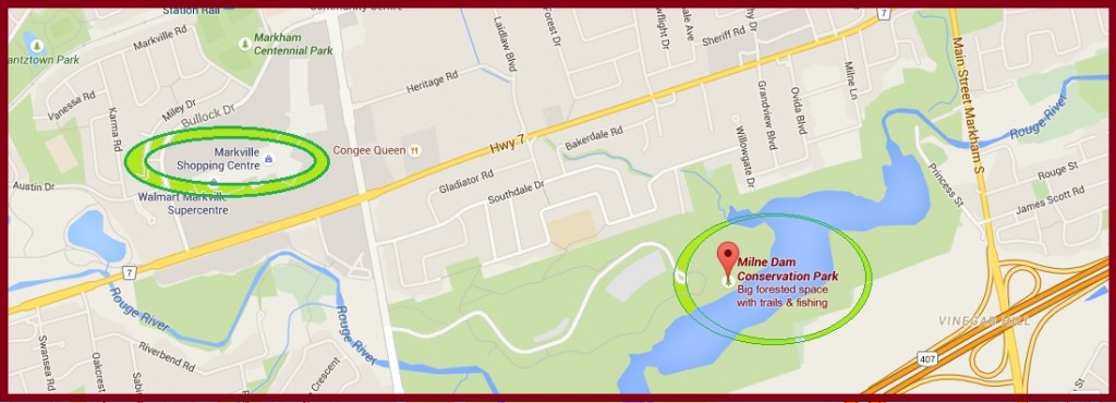 "Map for Milne Dam Conservation Area in Markham" image (c) by Mike DeHaan via Google Maps