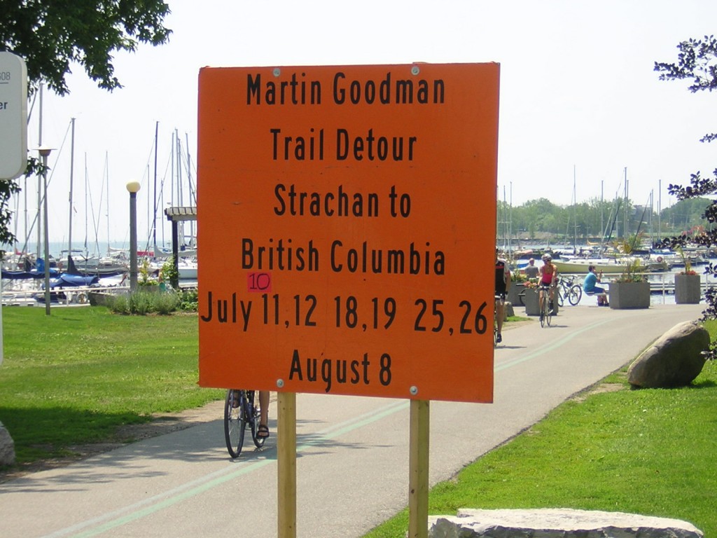 "Temporary Detour on the Martin Goodman Trail west of Queens Quay" image (c) by Mike DeHaan