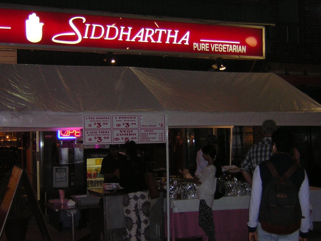 Festival of India #2, looking west along Gerrard at night.