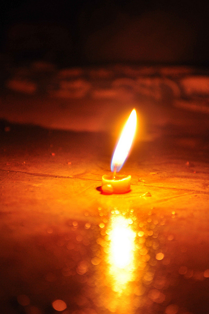 One Diwali Candle for the Festival of Lights. Image by denharsh (Harsh Agrawal) under CC license.